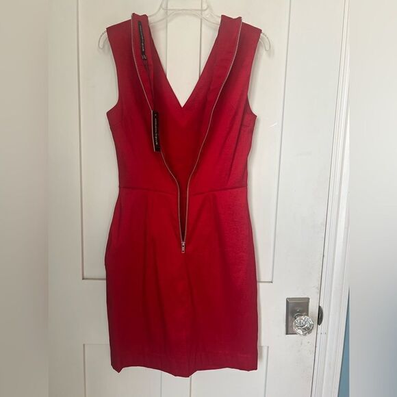 NWT W118 By Walter Baker Women’s Red Sleeveless Alexa Stitched Cocktail Dress M - Picture 6 of 13